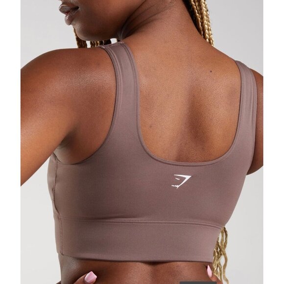 Gymshark Longline Sports Bra Truffle Brown NWT - Picture 6 of 7